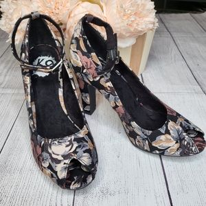 K9 by Rocket Dog Peeptoe Ankle Strap Floral High Heel Size 7.5